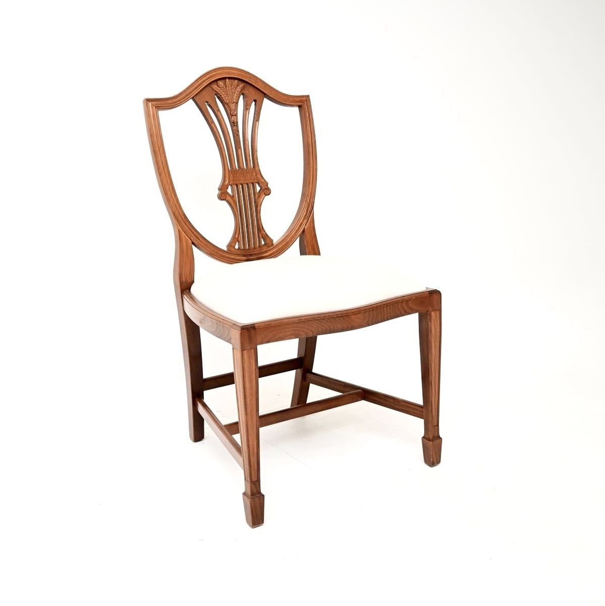 Set Of Eight Antique Sheraton Style Shield Back Dining Chairs photo for sale