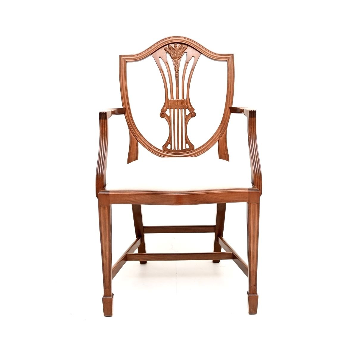 Set Of Eight Antique Sheraton Style Shield Back Dining Chairs photo vinterior