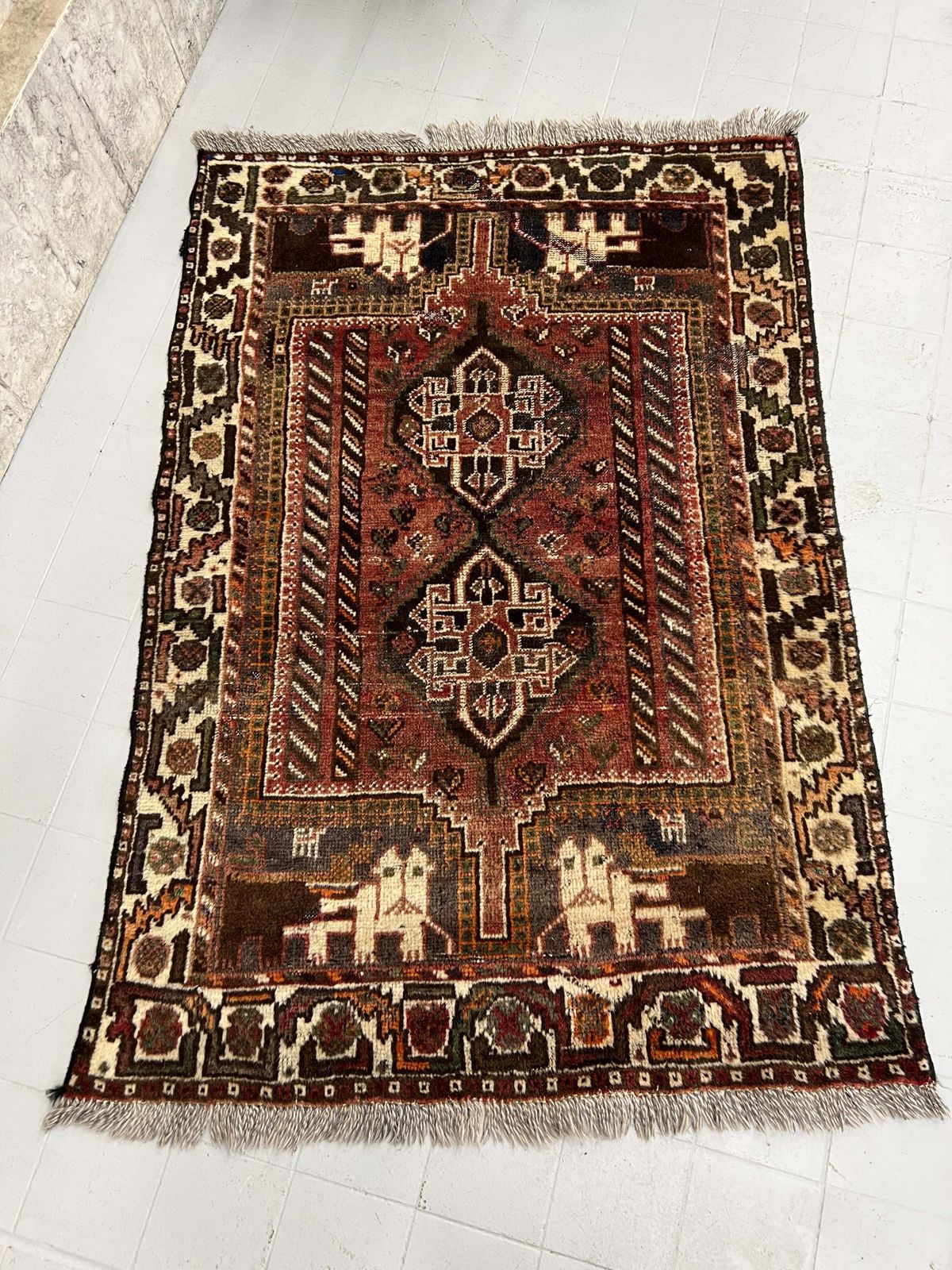 153cm X 105cm Muted Tones Woollen Vintage Rug photo vintage