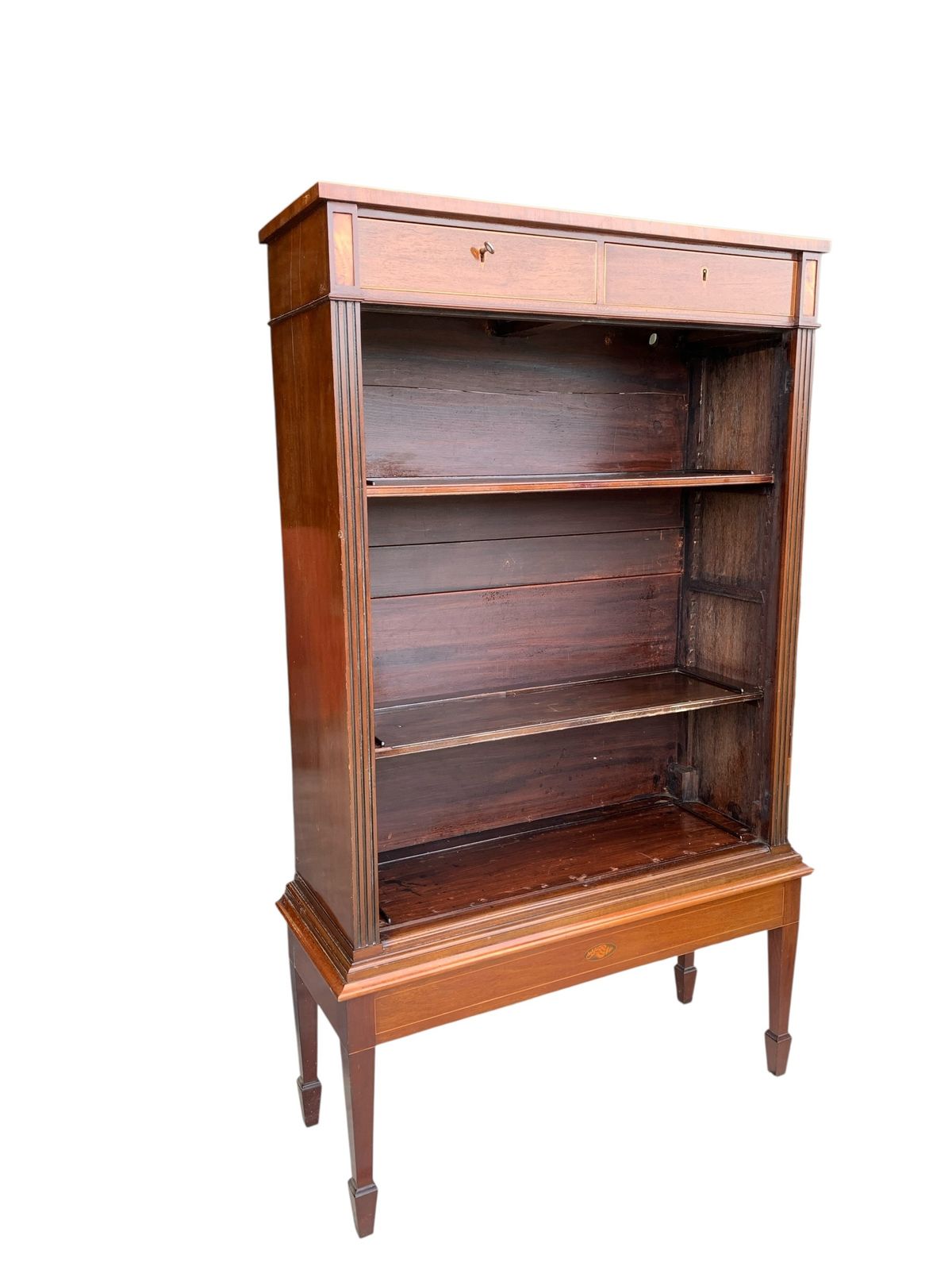 Antique Edwardian Open Bookcase / Display Cabinet photo furniture