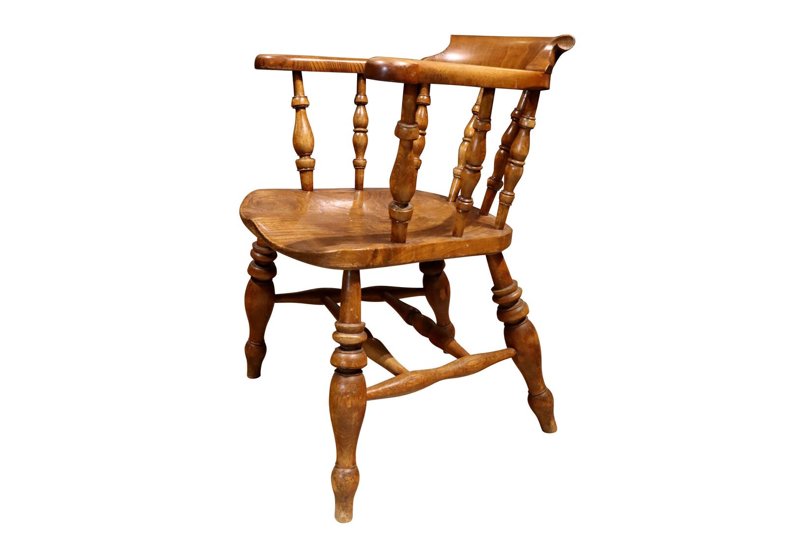 Mid 19th Century Ash & Elm Smokers Bow Armchair C.1850 photo furniture