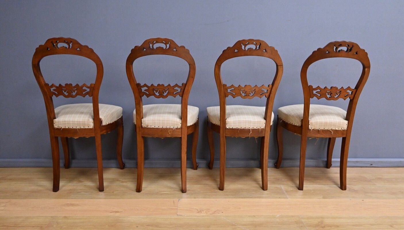 Set Of 4 Mahogany Chairs, Napoleon III Period   Second Half Of The 19th Century photo buy