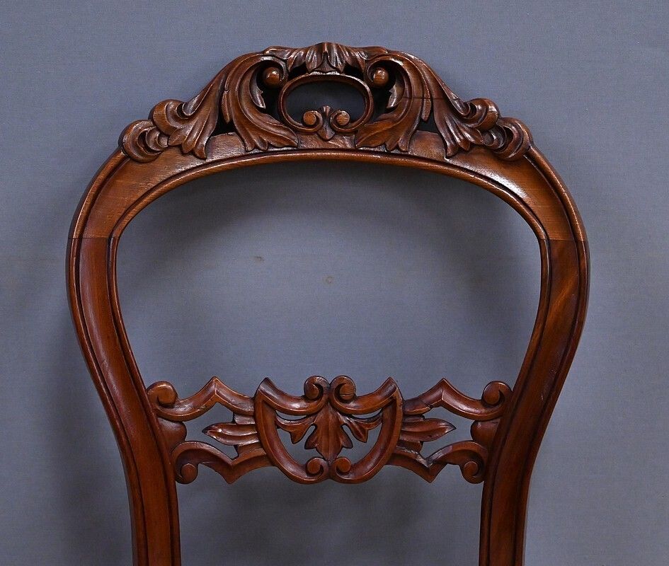 Furniture Set Of 4 Mahogany Chairs, Napoleon III Period   Second Half Of The 19th Century photo