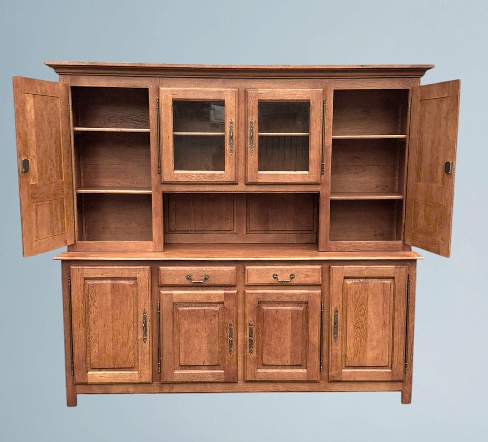 Large Oak Kitchen Dresser / Oak Bookcase / Oak House Keepers Cupboard photo vinterior