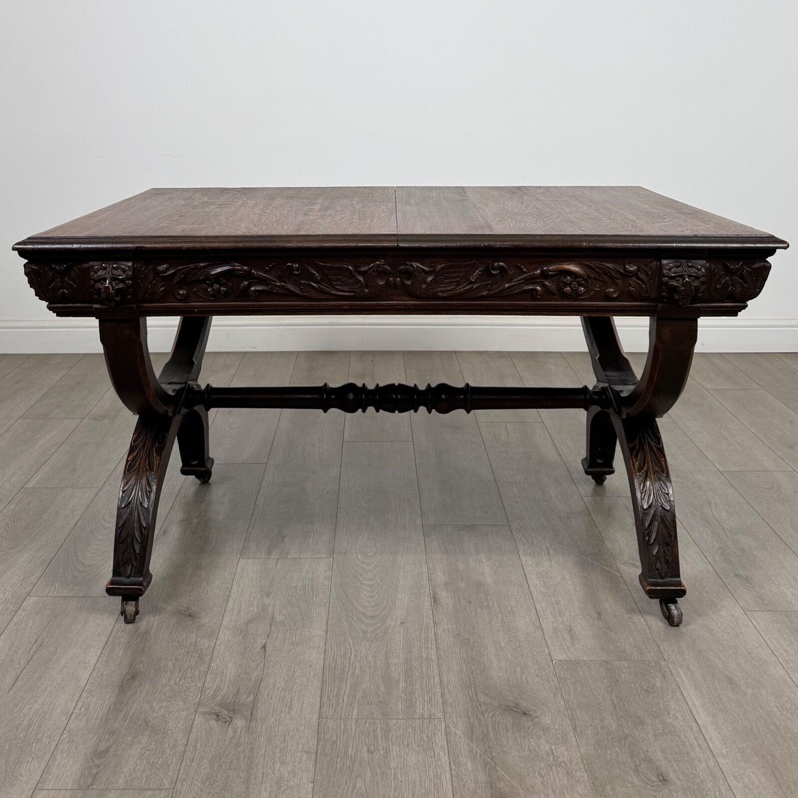 Antique 19th Century Victorian Carved Oak Centre Table photo furniture