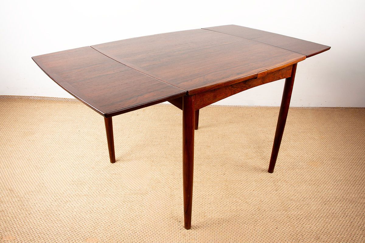 Table danoise extensible et réversible pour jeux ou repas en palissandre et feutre, par Carlo Jensen pour Hundevad & Co, 1960. photo Mobilier