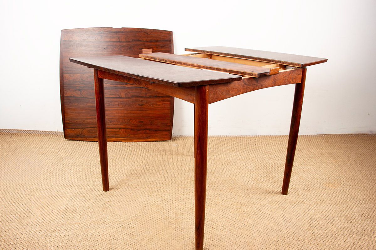Table danoise extensible et réversible pour jeux ou repas en palissandre et feutre, par Carlo Jensen pour Hundevad & Co, 1960. photo buy