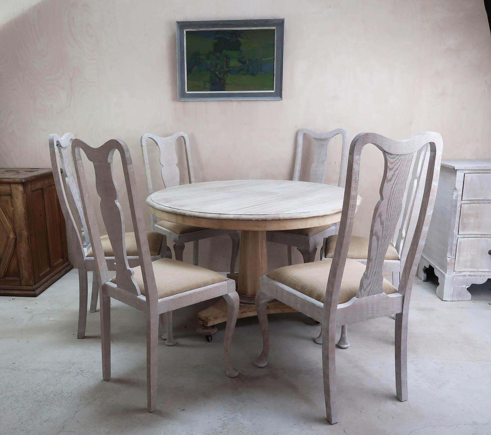 Harlequin Set Of 6 Antique Gustavian Style Urn Back Dining Chairs.English C.1920 photo furniture