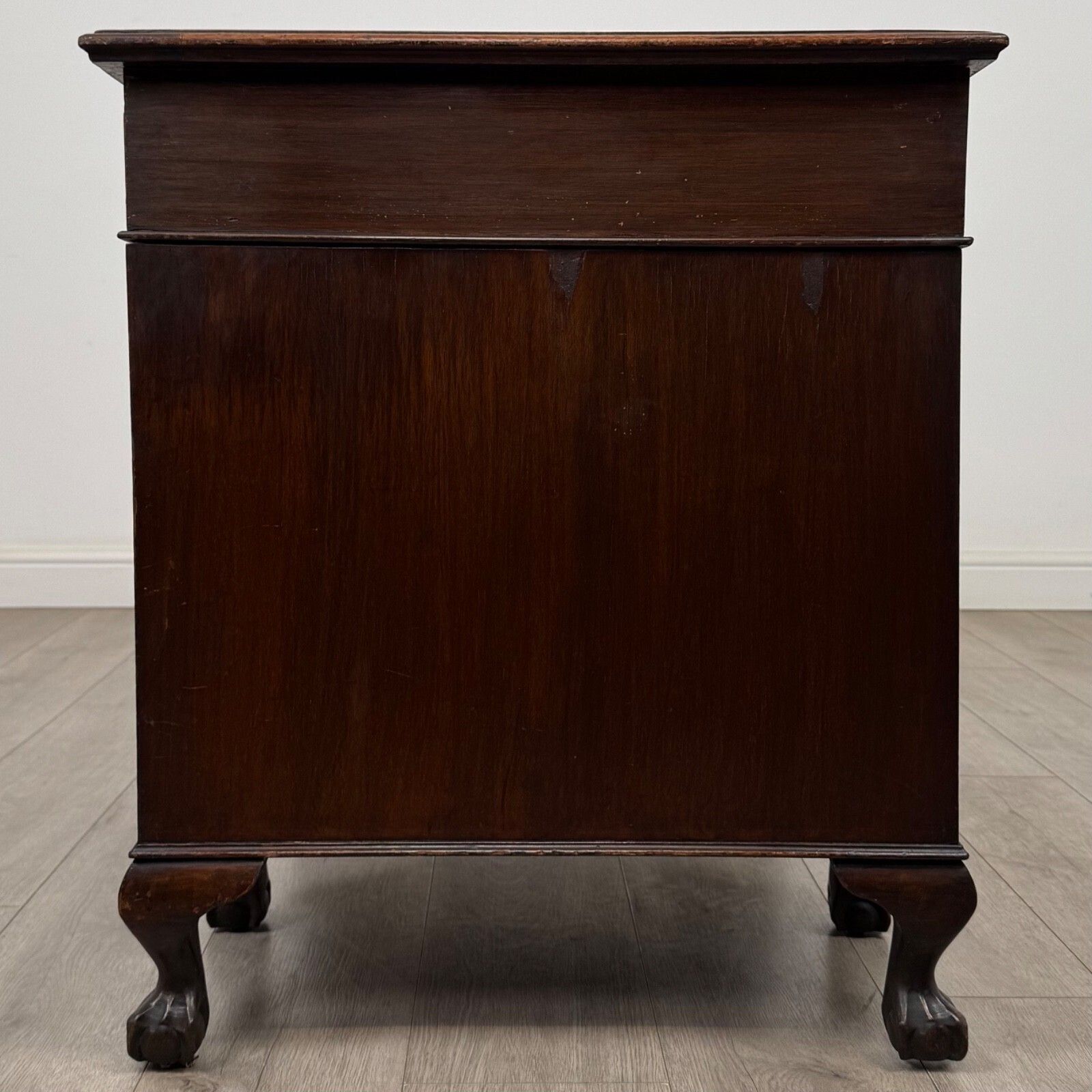 Antique 20th Century Edwardian Pedestal Desk In Mahogany photo for sale