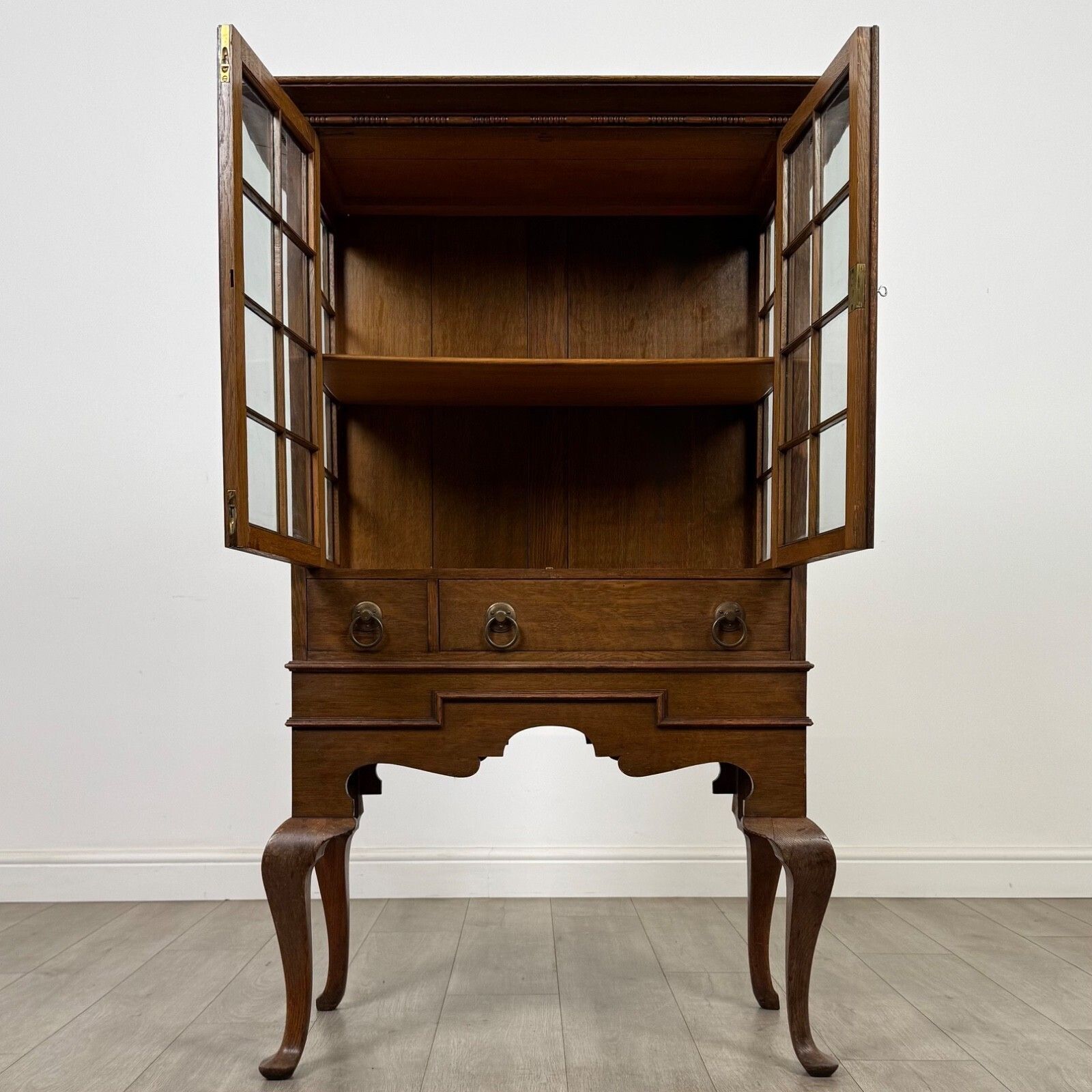 Antique 20th Century Good Quality Display Cabinet In Oak photo furniture