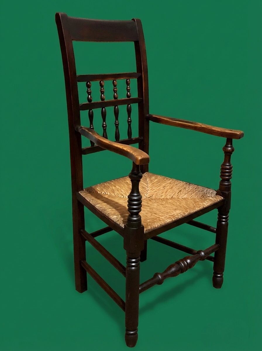 Handsome Antique Elm Carver Or Desk Chair photo Furniture