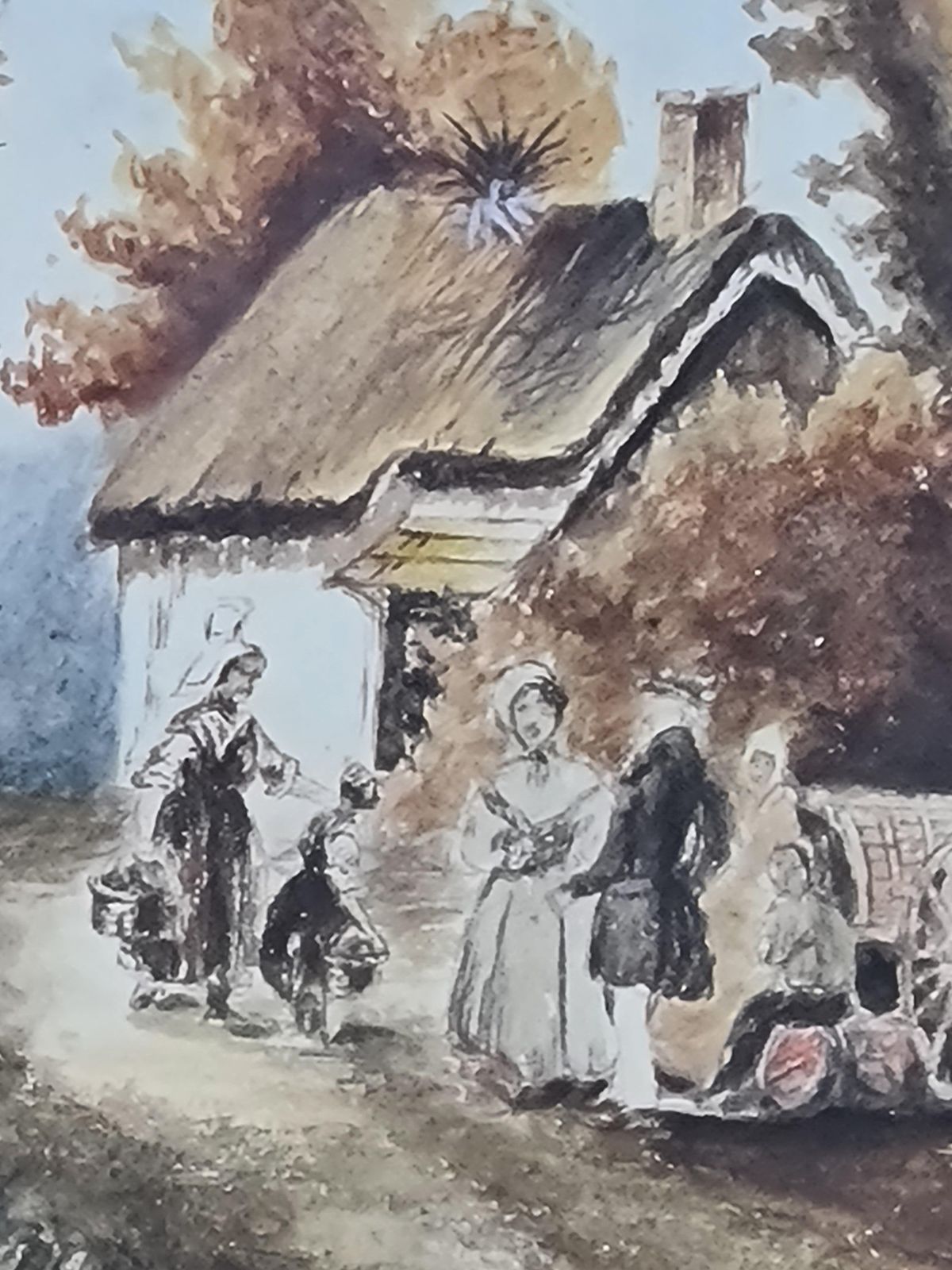 Rural Landscape Watercolour, French School, Mid 19th Century, Framed, 1840s photo for sale