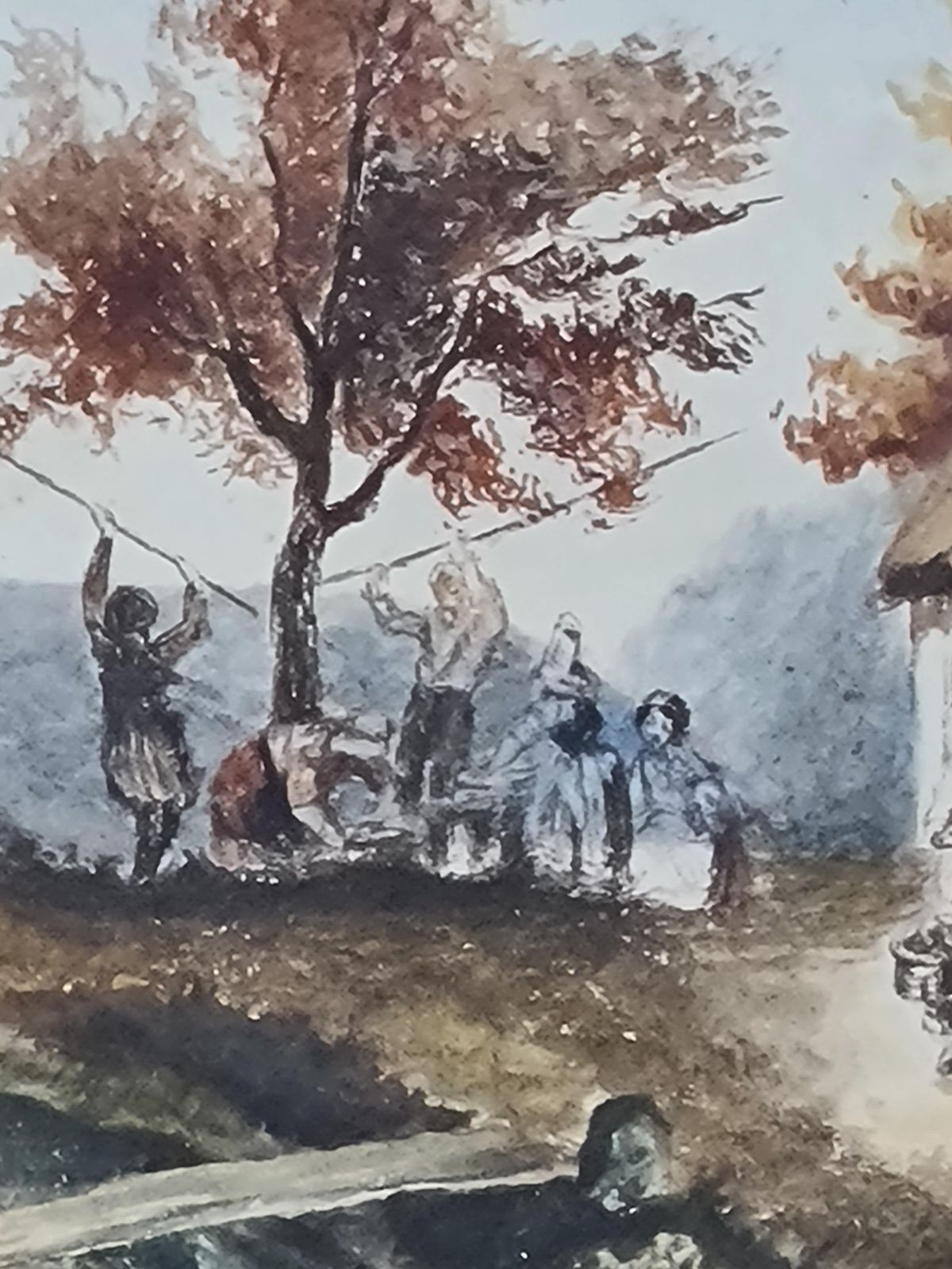 Rural Landscape Watercolour, French School, Mid 19th Century, Framed, 1840s photo Art