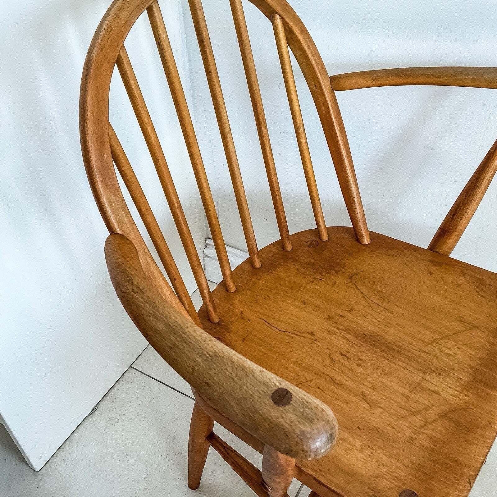 Early Ercol Carver Windsor Dining Or Armchair 139a 50s Original Finish photo for sale
