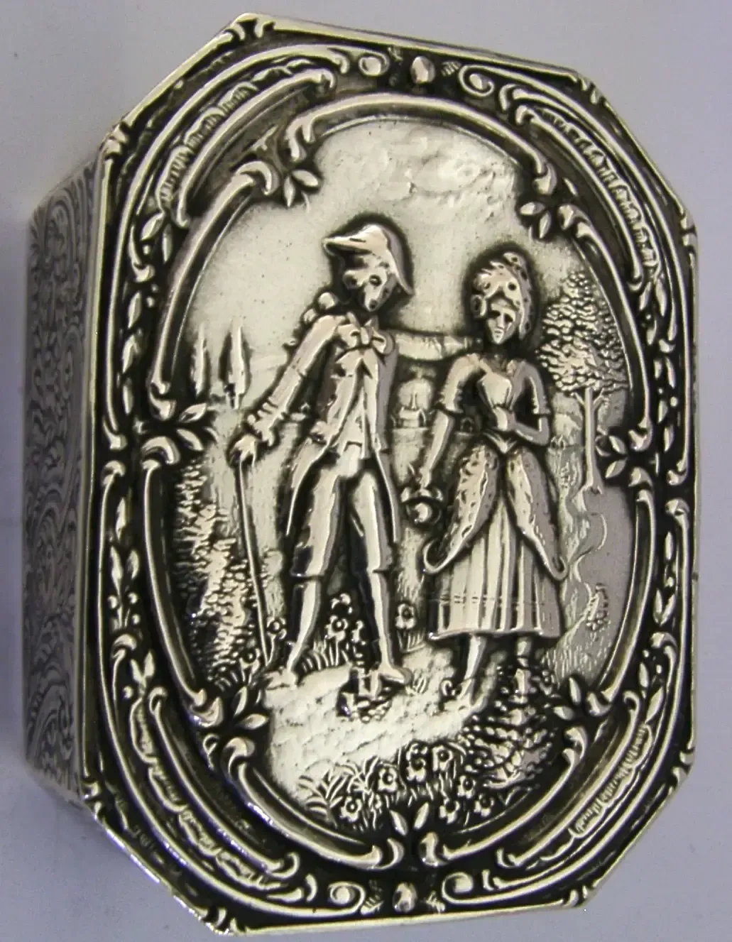 Beautiful German Hanau Solid Silver Box C1900 Antique 62g photo 185.0
