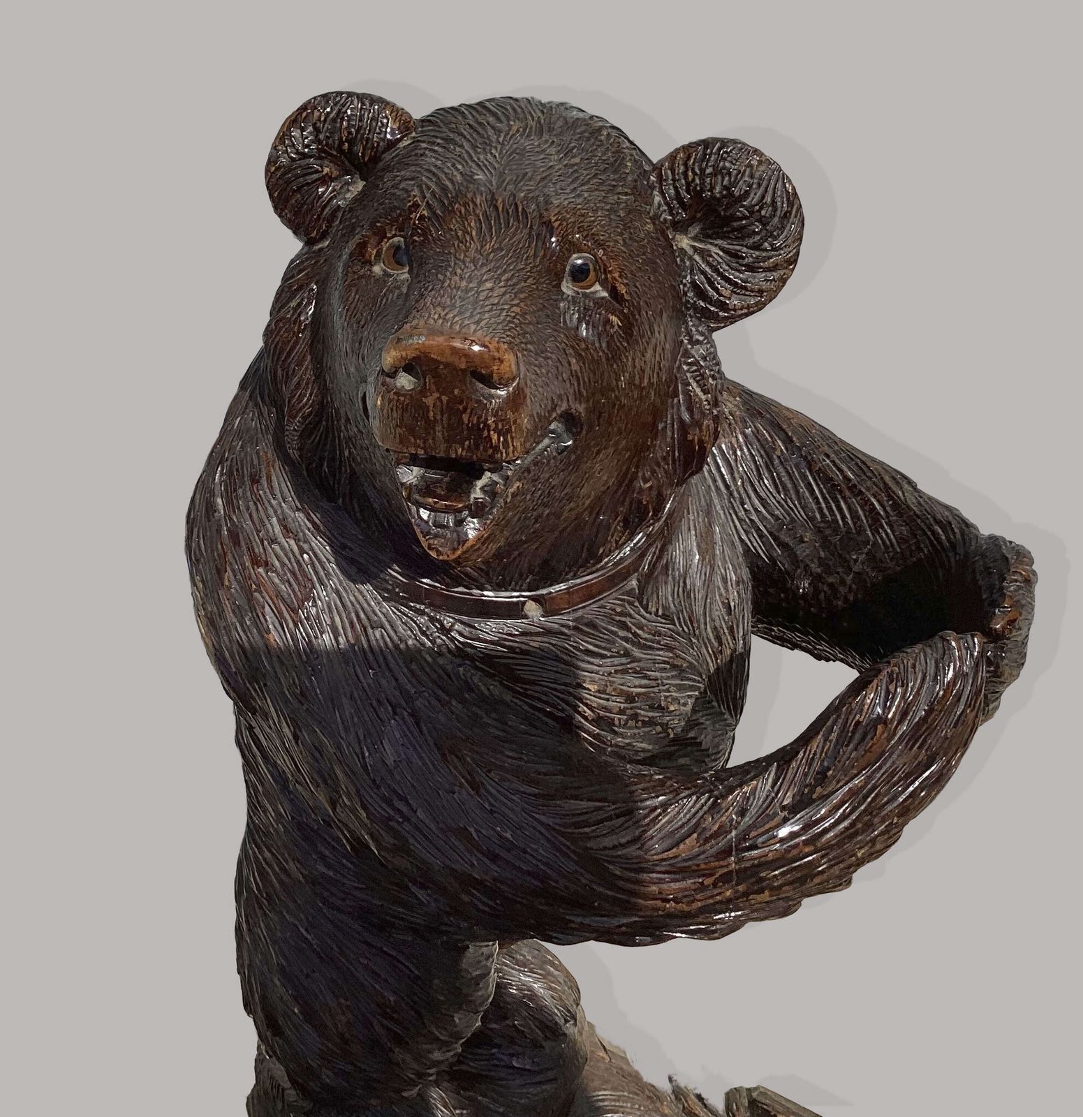 photo buy A Charming C19th 'Black Forest' Carved Bear Stick / Umbrella Stand