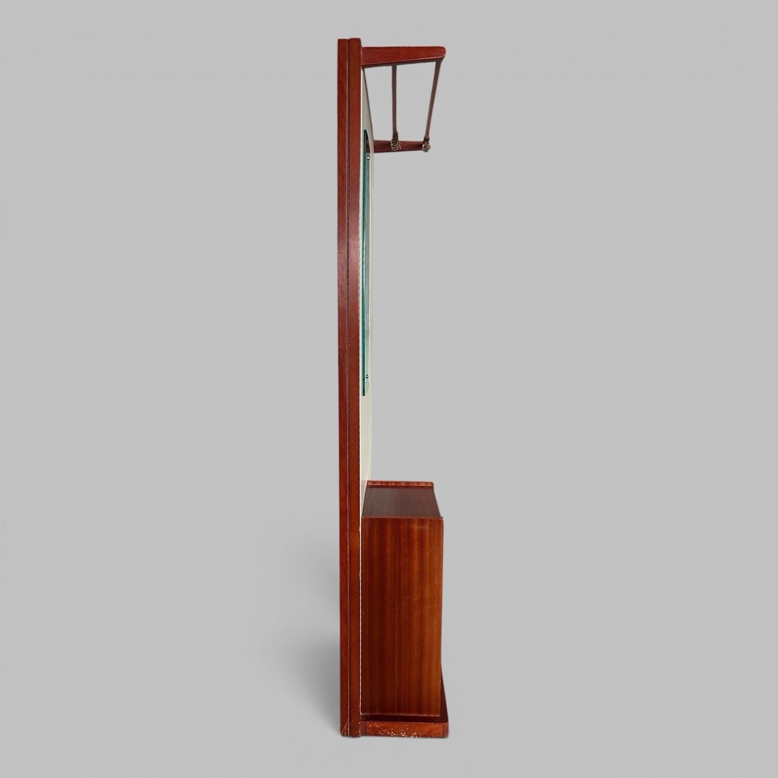 Home Decor 1960s Teak Hall Stand – Mirror Back With Drawer, Cupboard And Umbrella Tray photo