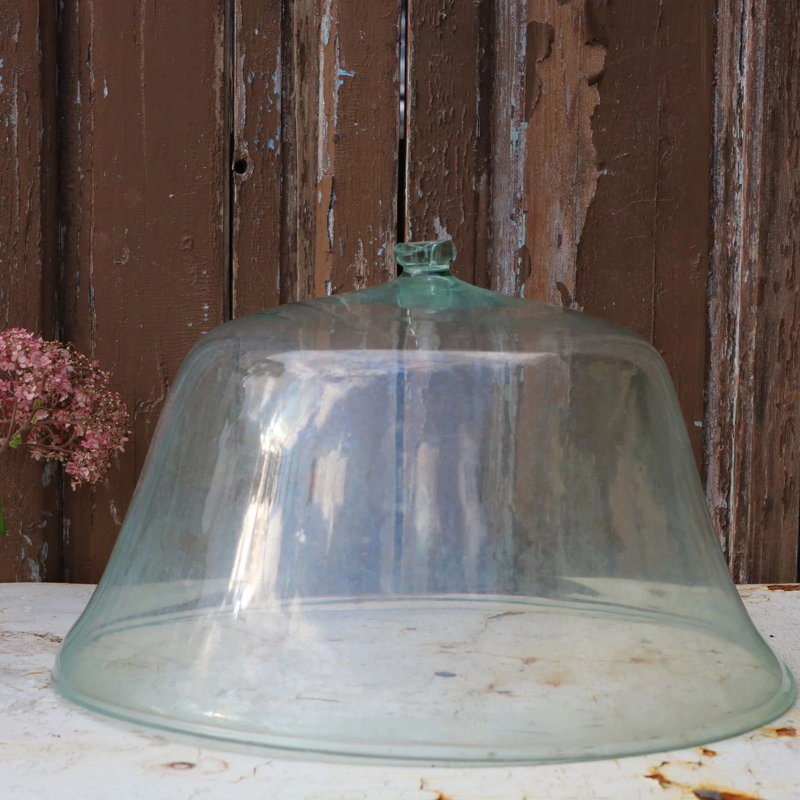 Early 20th Century French Hand Blown Glass Garden Cloche photo furniture