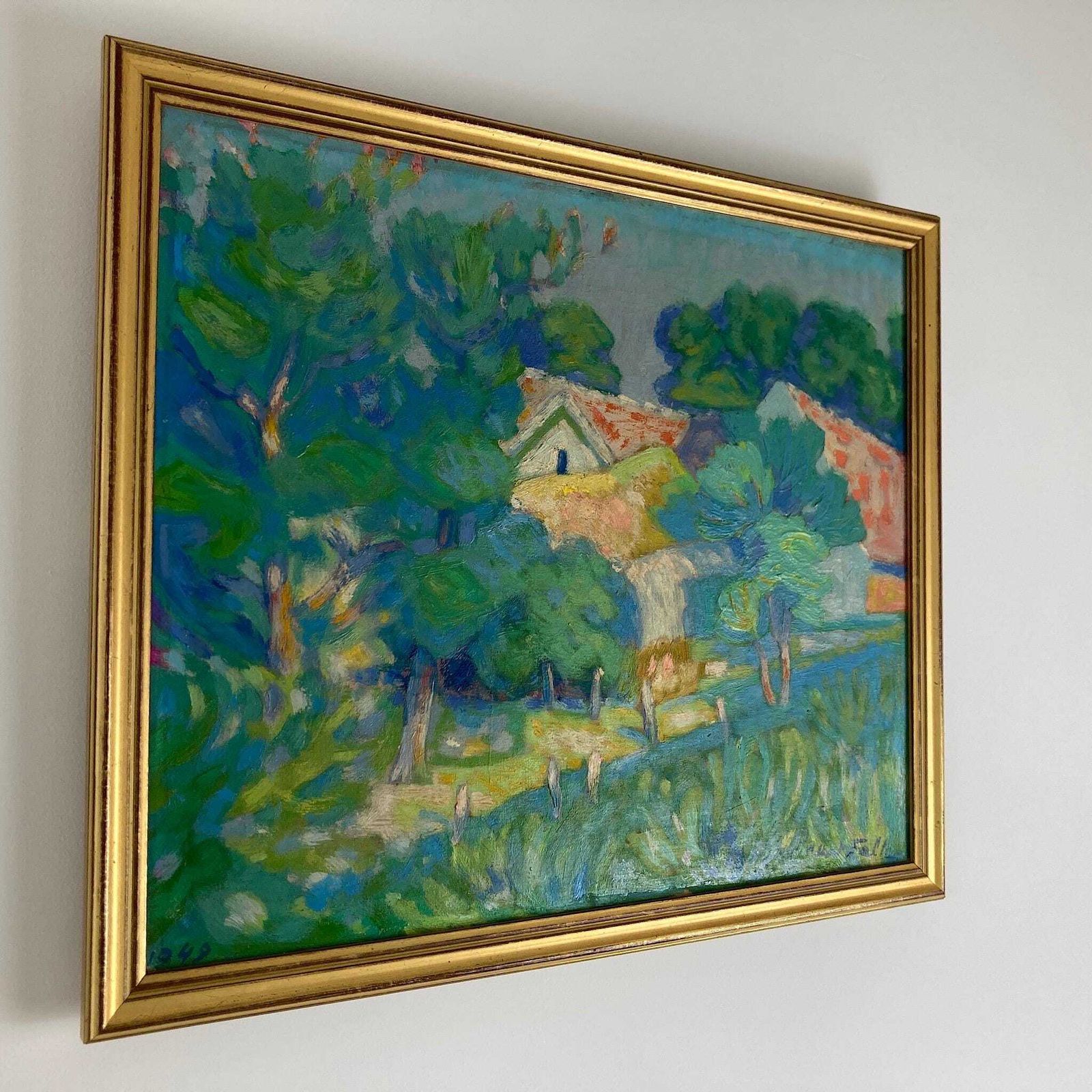 Impressionist Garden   Medium Antique Original Impressionist French Oil Painting photo 485.0