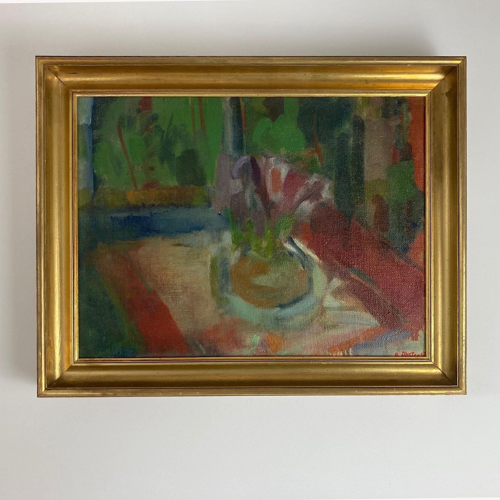 Spring Flowers   Vintage Danish Original Oil Floral Still Life Painting