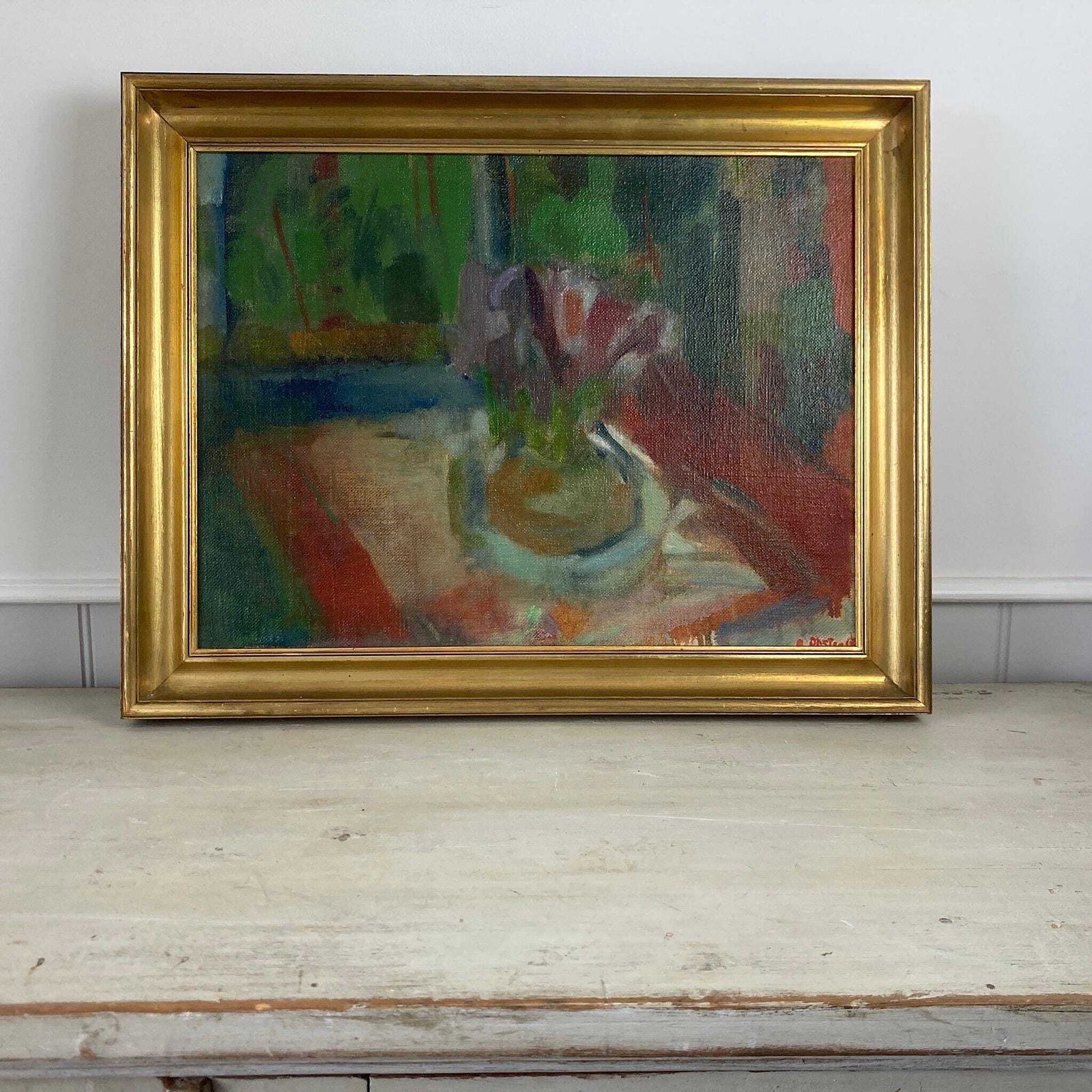 Spring Flowers   Vintage Danish Original Oil Floral Still Life Painting photo buy
