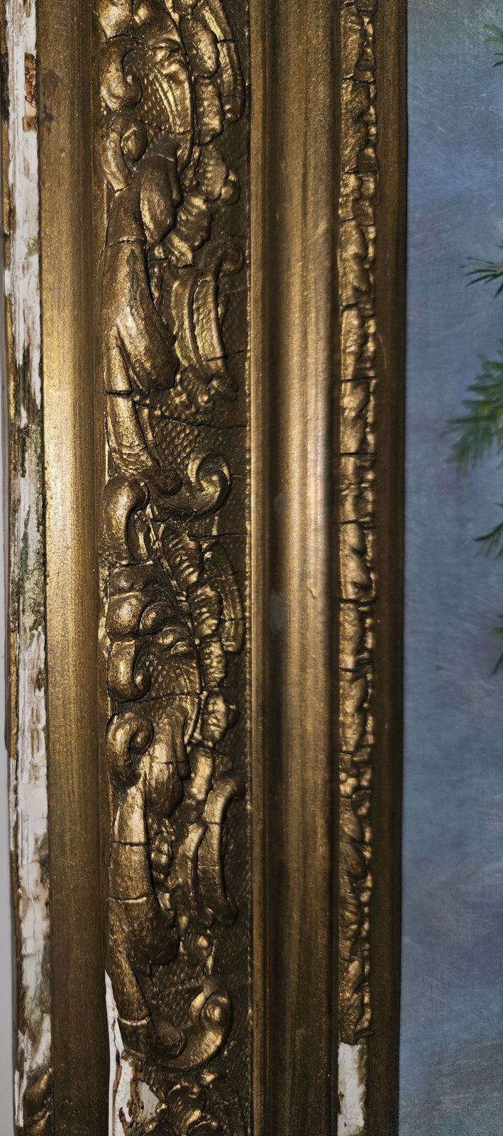 Original 20th Century French Oil Painting On Board  Floral Gold Giltwood Frame. photo Art