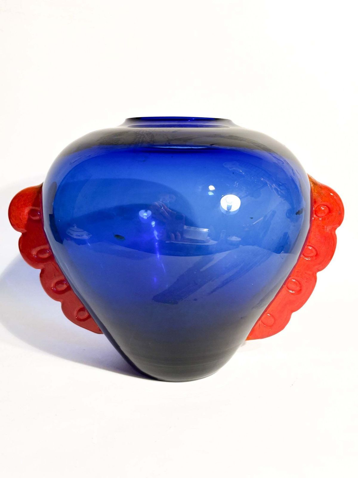 Blue And Orange Murano Glass Vase From The 1980s photo furniture