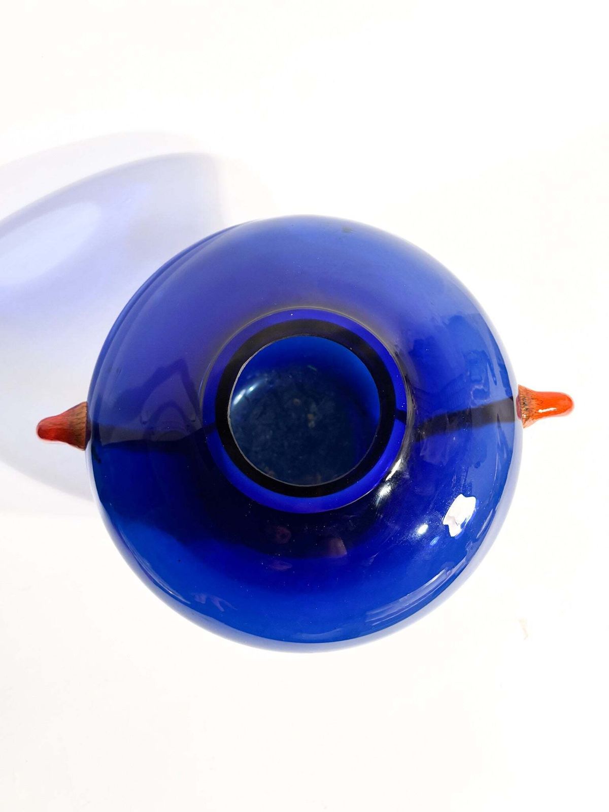 Home Decor Blue And Orange Murano Glass Vase From The 1980s photo
