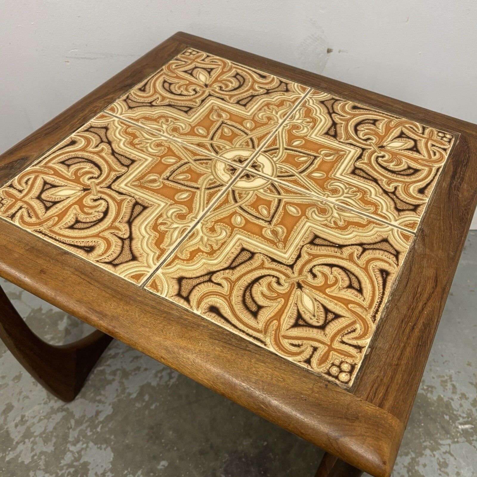 195.0 G Plan Mid Century Nest Of Tables Teak Tile Top Side Tables Vintage Retro Set photo