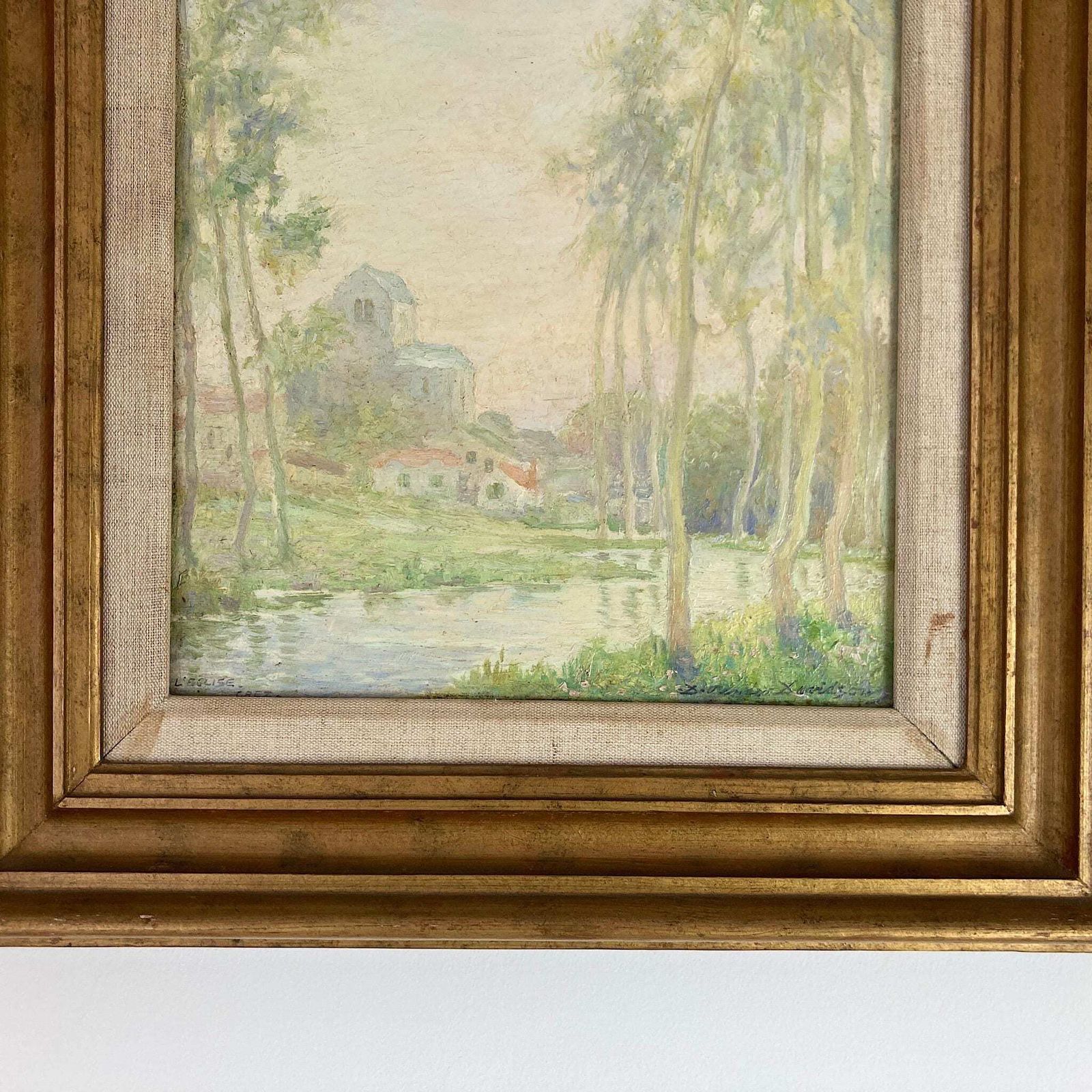 Antique Impressionist Oil Painting Of Grez France – Daniel Pender Davidson (1855 1933) photo 475.0
