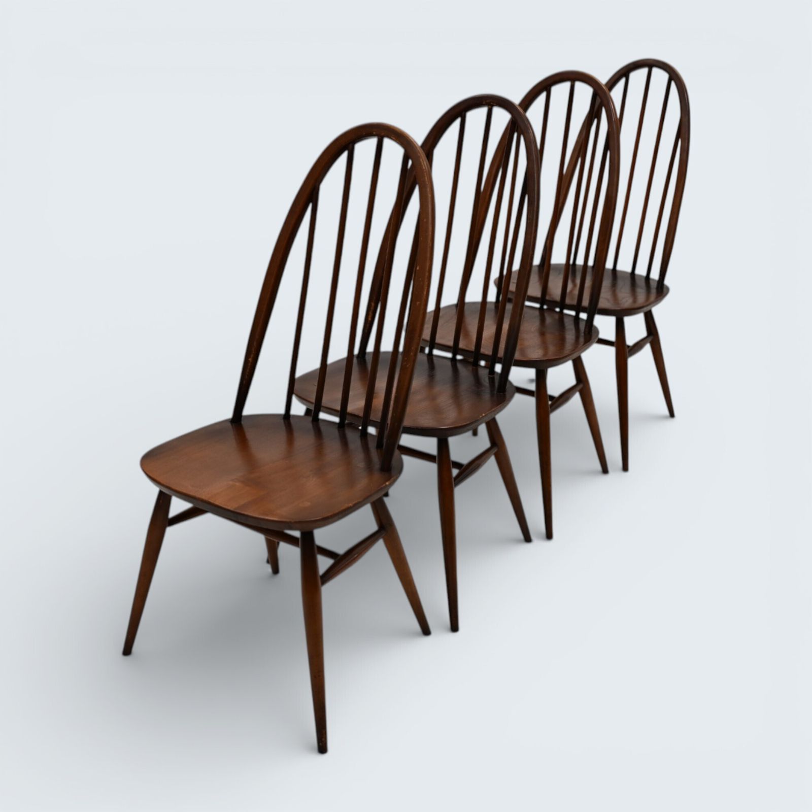 4 Ercol Dining Chairs Windsor Quaker Bow Back Vintage C1970s Free Uk Delivery photo furniture