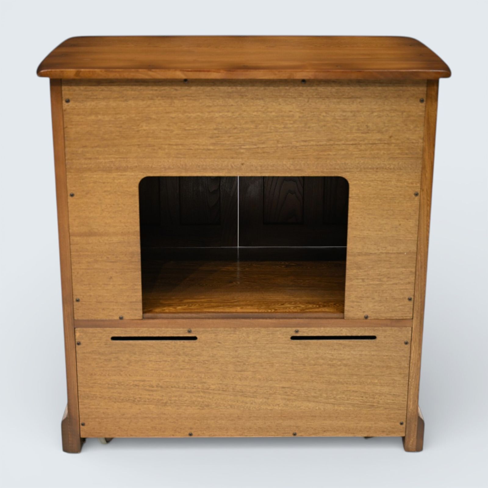 Ercol Mural Tv Video Cabinet Golden Dawn Corner Flap Model 839 Free Uk Delivery photo 367.0
