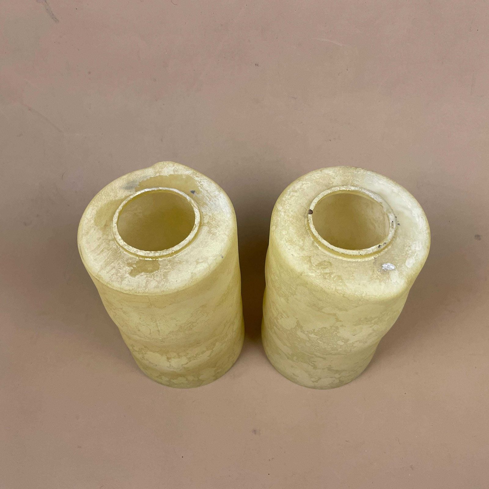 Pair Of Glass French Lamp Shade Cylinder Pendant Lampshade Tiffany Lightshade Light Cream Pendant Art Deco Marbled Pattern Patterned 2 photo 119.0