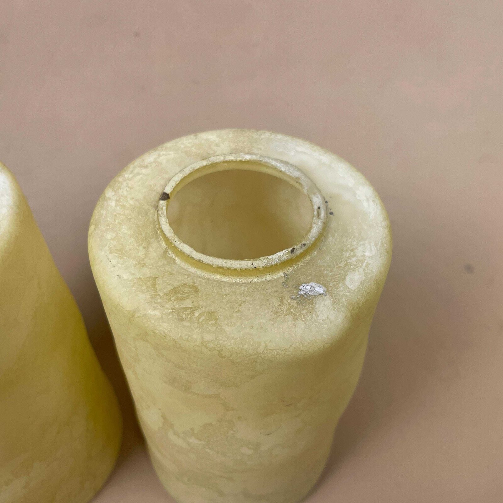 Pair Of Glass French Lamp Shade Cylinder Pendant Lampshade Tiffany Lightshade Light Cream Pendant Art Deco Marbled Pattern Patterned 2 photo vinterior