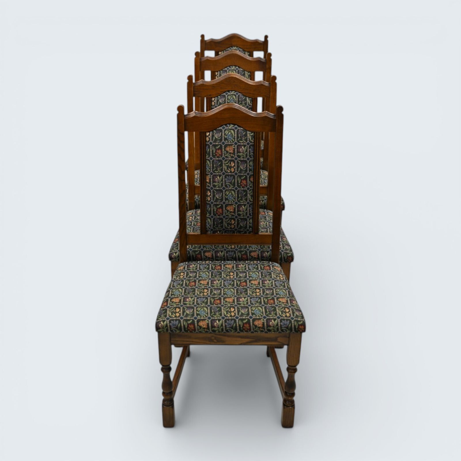 4 Old Charm Dining Chairs Widford Green Light Oak Upholstery Free Uk Delivery* photo for sale