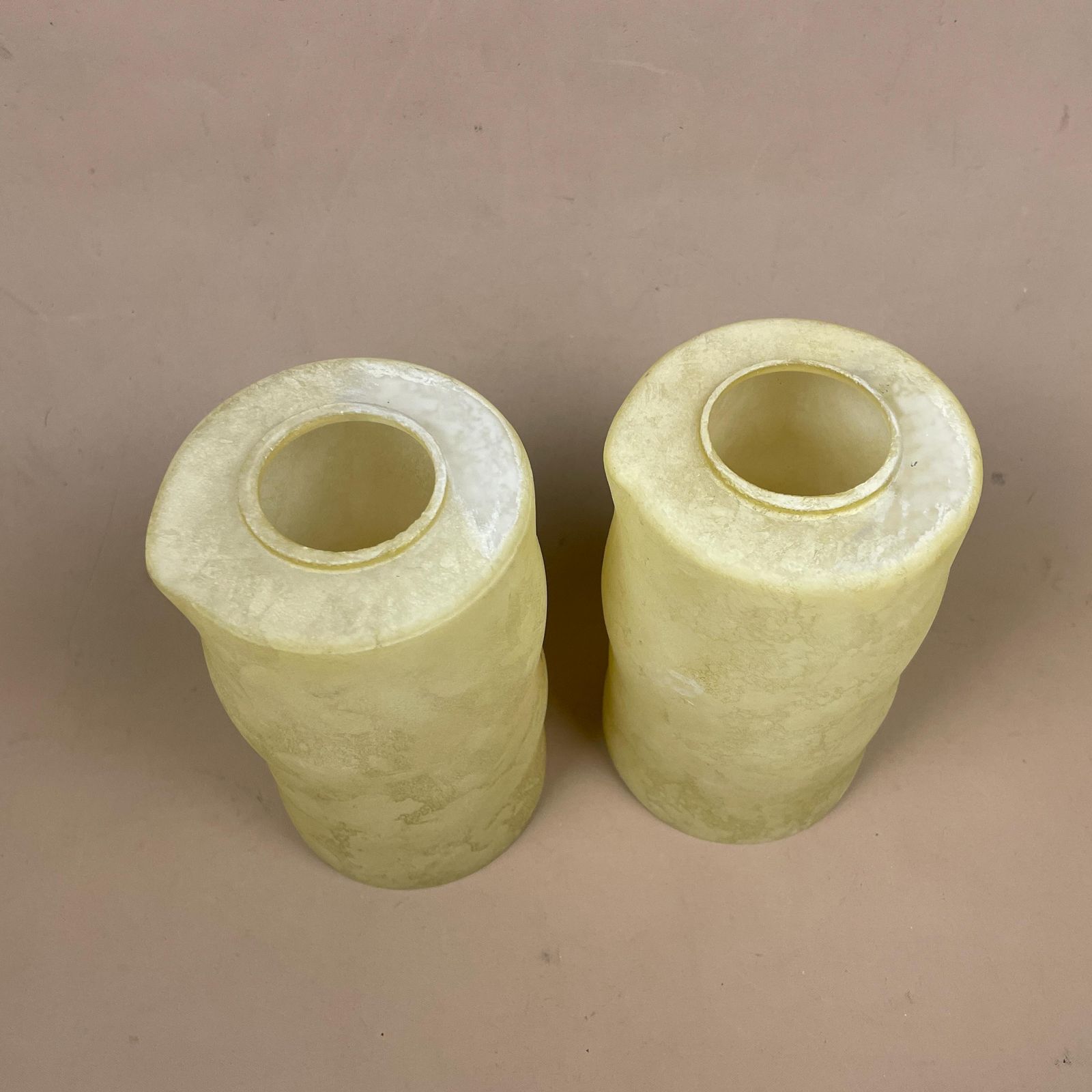 Pair Of Glass French Lamp Shade Cylinder Pendant Lampshade Tiffany Lightshade Light Cream Pendant Art Deco Marbled Pattern Patterned 2 photo Lighting