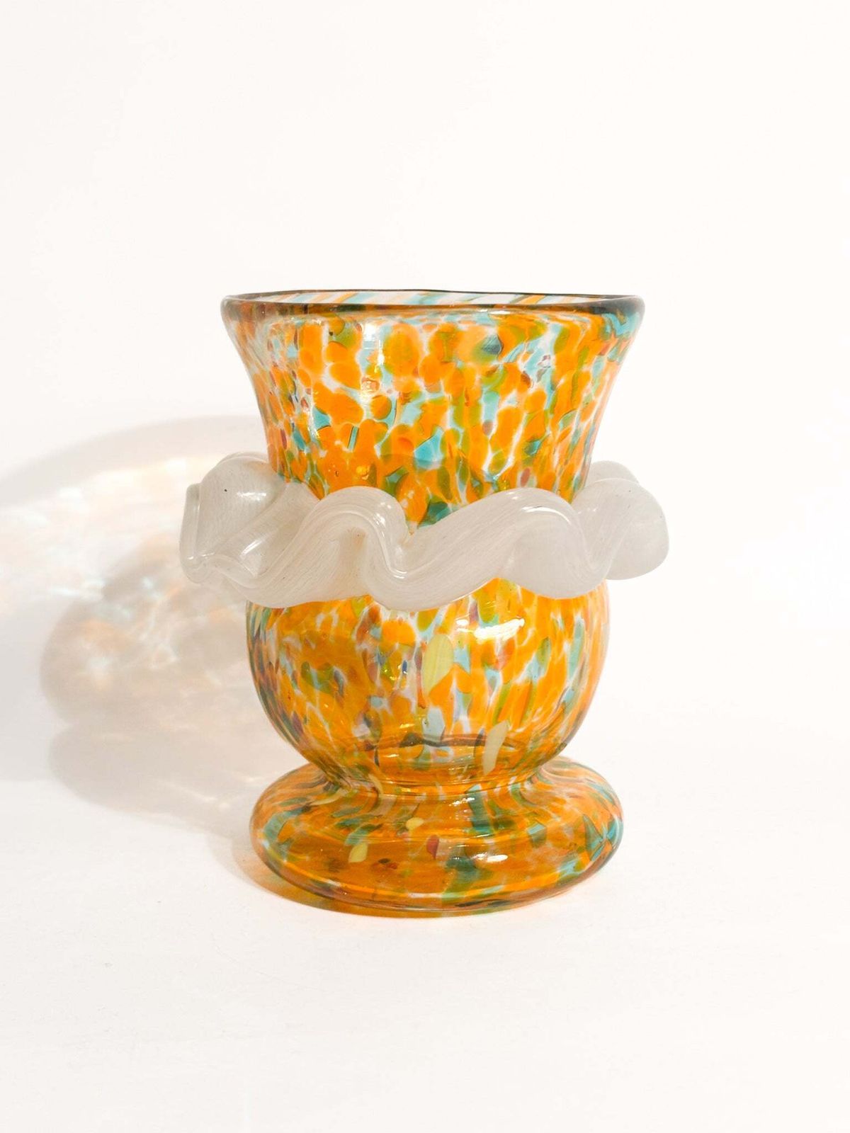 Orange And Blue Murano Glass Goto De Fornasa From The 1980s