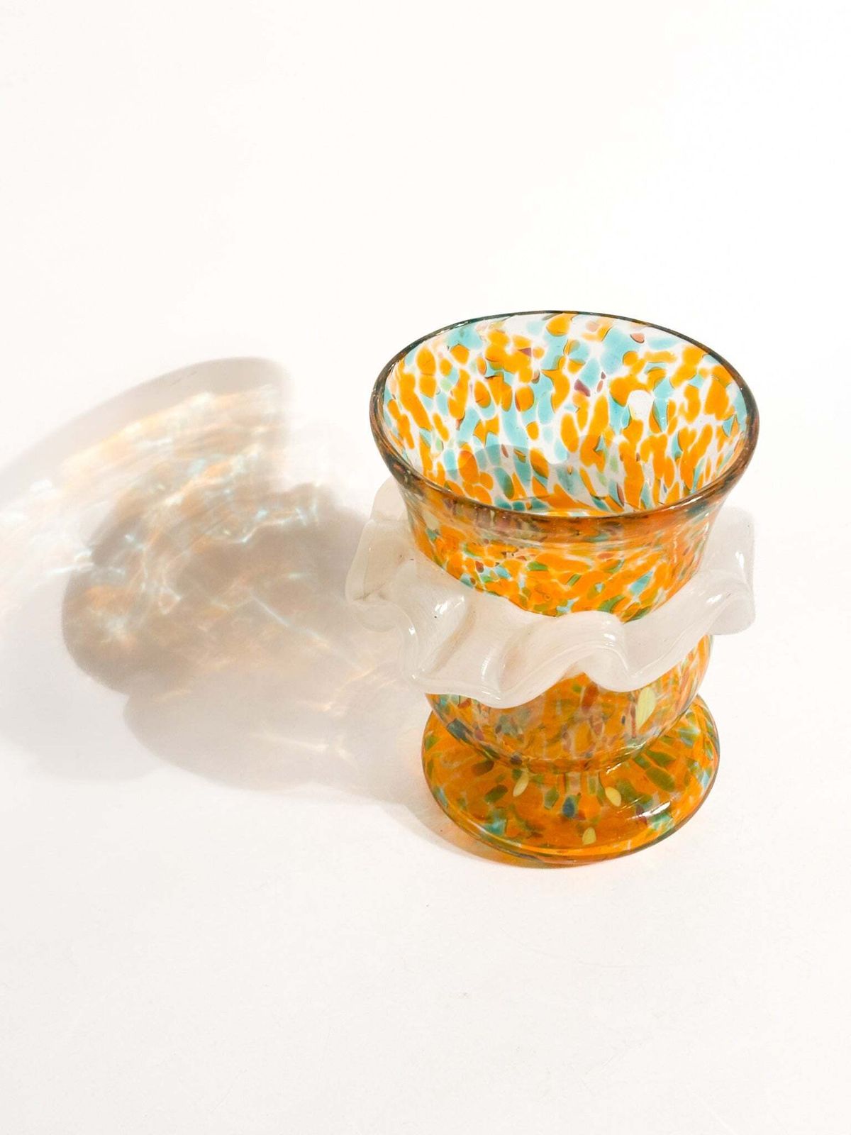 Orange And Blue Murano Glass Goto De Fornasa From The 1980s photo for sale