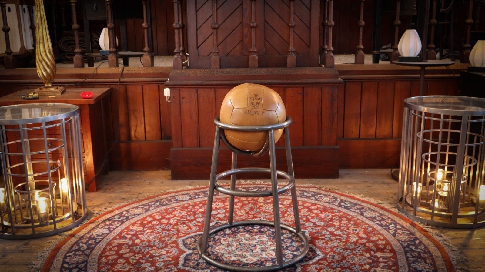 Rare Timothy Oulton Barball Stool Summer Of Sports Range Leather Football Seat photo 799.0