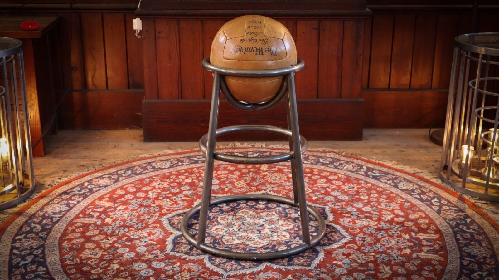 Rare Timothy Oulton Barball Stool Summer Of Sports Range Leather Football Seat photo buy