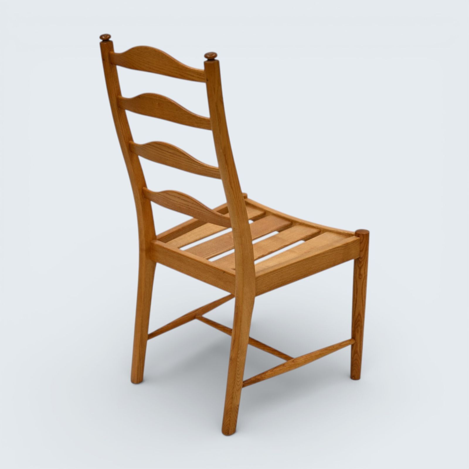 Ercol Set Of 4 Dining Chairs Light Finish Ladderback 1970s Free Uk Delivery* photo vintage