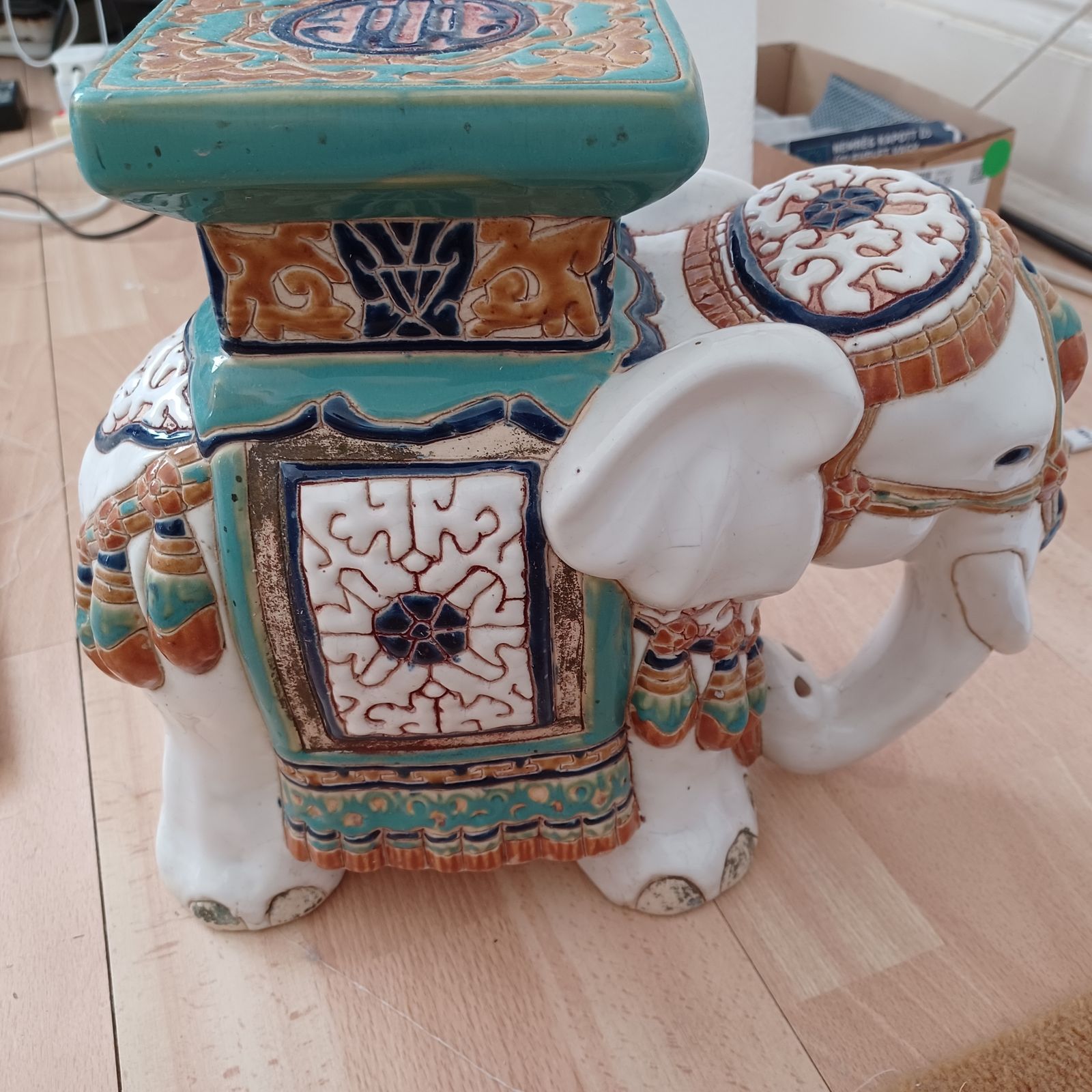 photo furniture Plant Stand Ceramic Vintage Elephant Indian Style Garden Pot