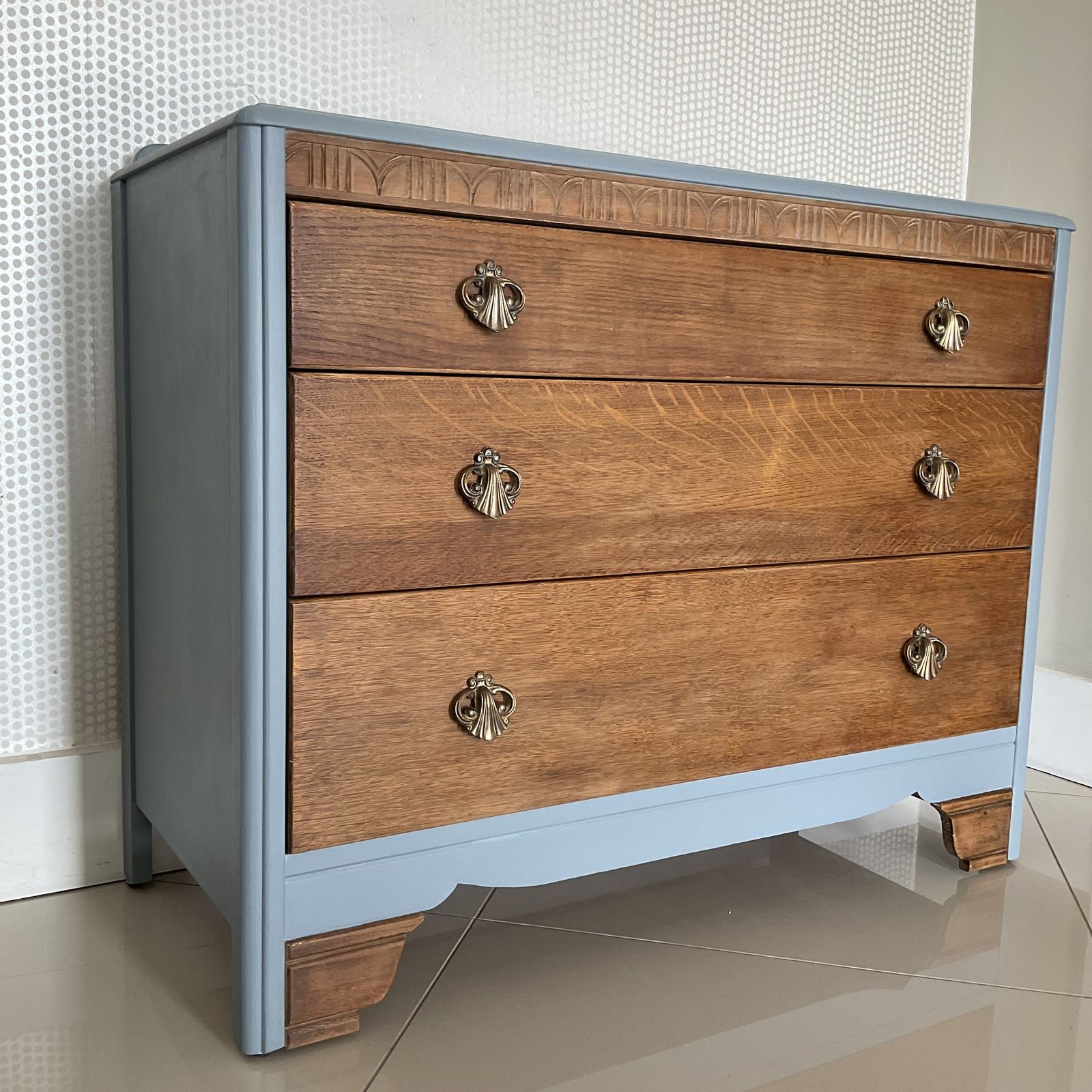 Harris Lebus Mcm Vintage 3 Drawer Chest Of Drawers photo vintage