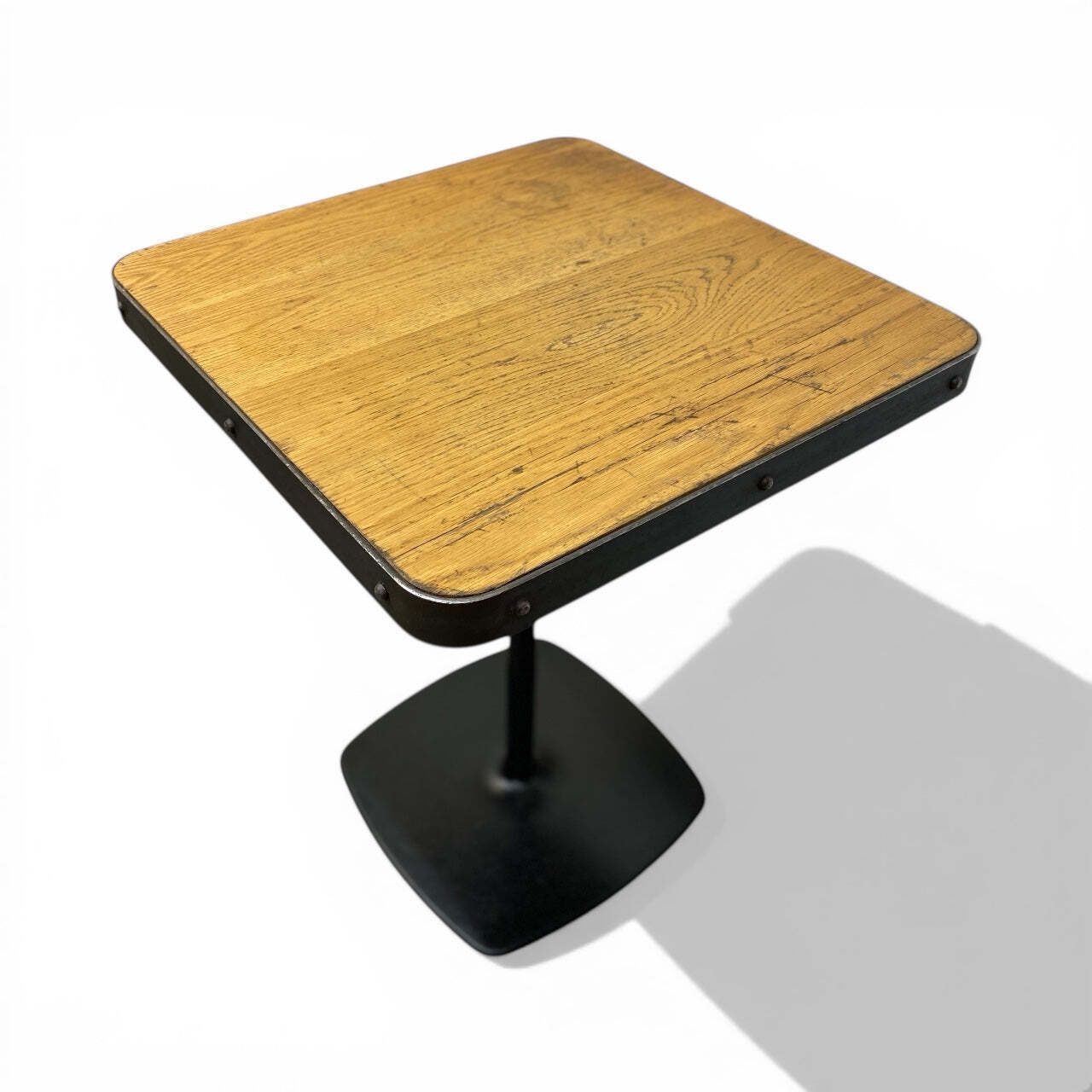 Industrial Bistro Table Oak Steel