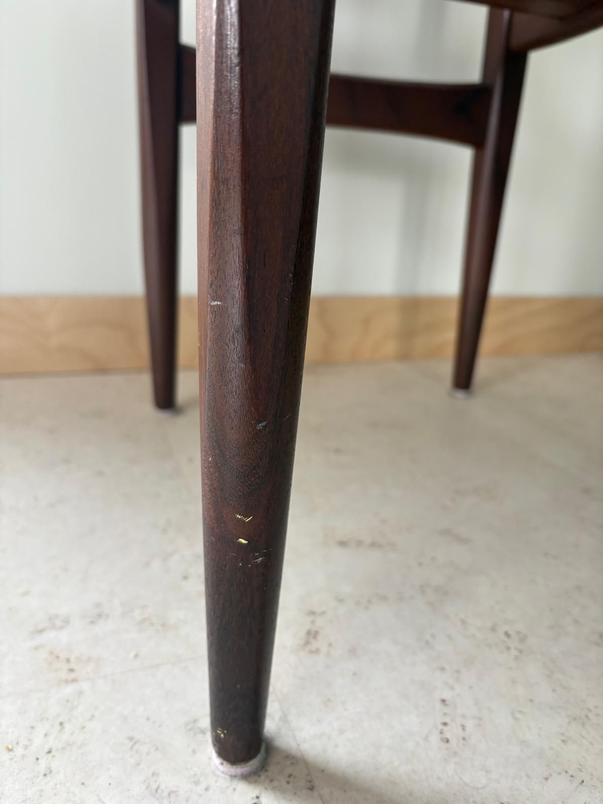 Pair Of Elliotts Of Newbury Teak And Leather Dining Chairs photo vintage