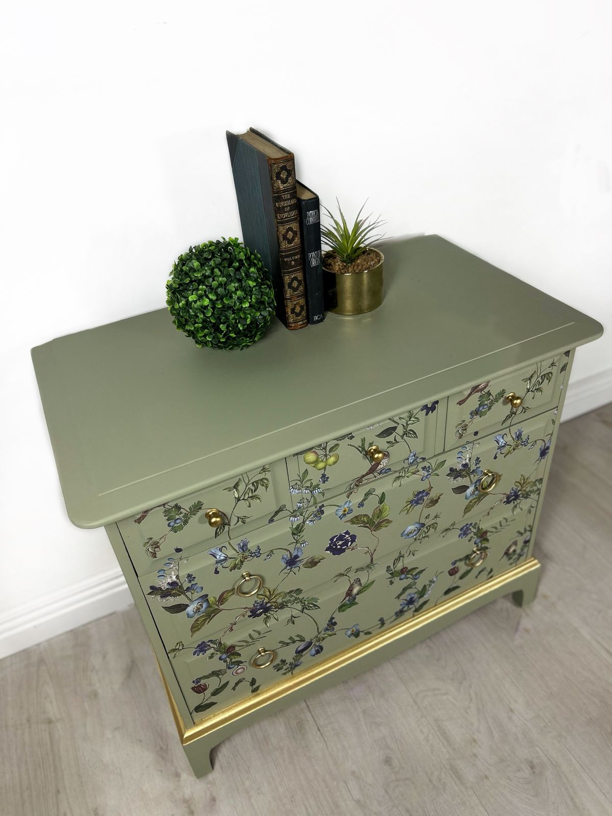 photo for sale Sage Green Stag Chest Of Drawers | Vintage Stag Furniture Uk