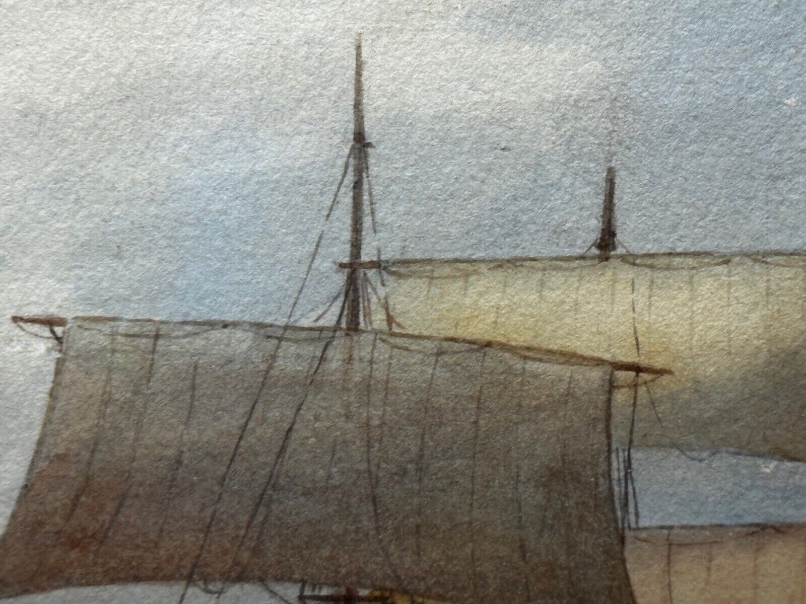 Antique British Marine Watercolour Painting Barque Sailing Ship C.1900 Samuel John Milton Brown (1873–1965) photo for sale