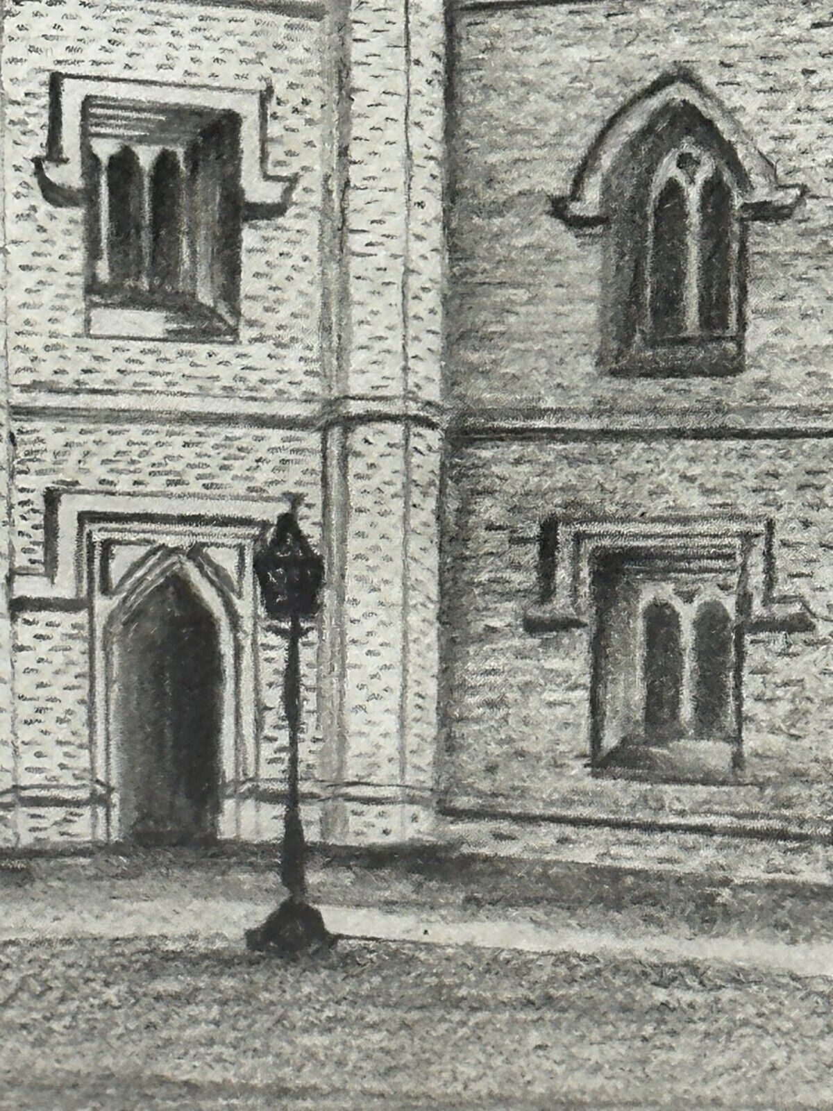 photo for sale Rare Georgian Architectural Drawing Of Gisborne Court, Peterhouse, Cambridge British School, Early 19th Century, In The Manner Of Joseph Michael Gandy