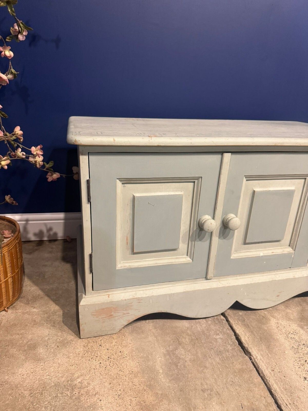 Vintage Solid Pine Sideboard Shabby Chic Pot Cupboard Record Cabinet Painted photo Furniture