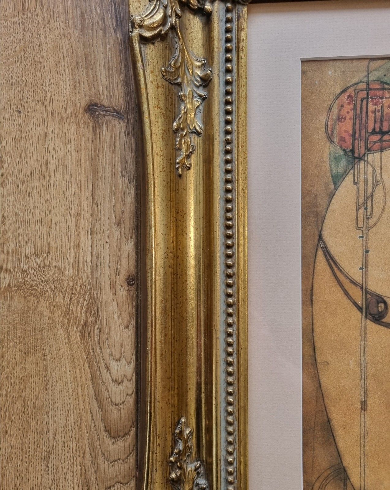 photo for sale Ornate Gold Framed Art Print After Margaret Makintosh The May Queen Art Nouveau